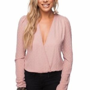 NWT BuddyLove Light pink bodysuit top- Size Small